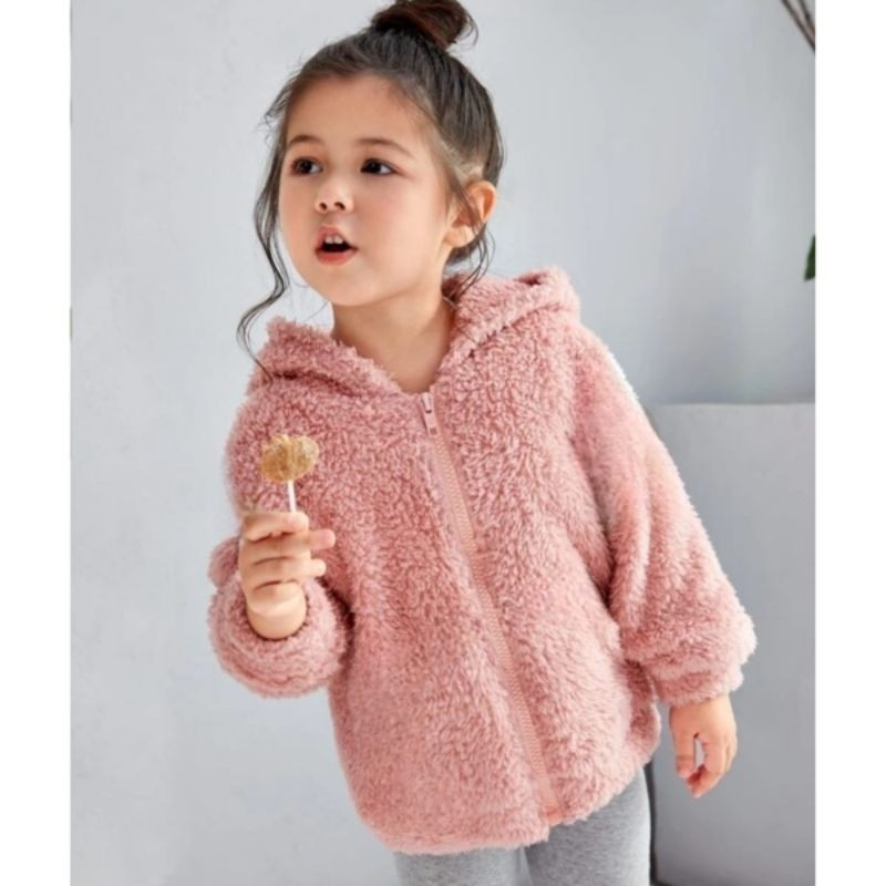 Blusa de Frio Infantil Inverno para Menina casaco Teddy Ted com Touca ...