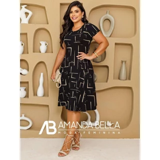 Vestido Geometrico Soltinho Moda Evangelica