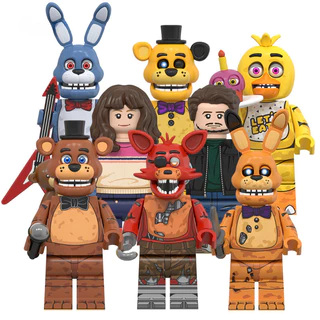 FNAF Cinco Noites No Freddy Chica Bonnie Foxy Abby Mike Mini Bloco De Construção Figura Brinquedos Infantis Presente