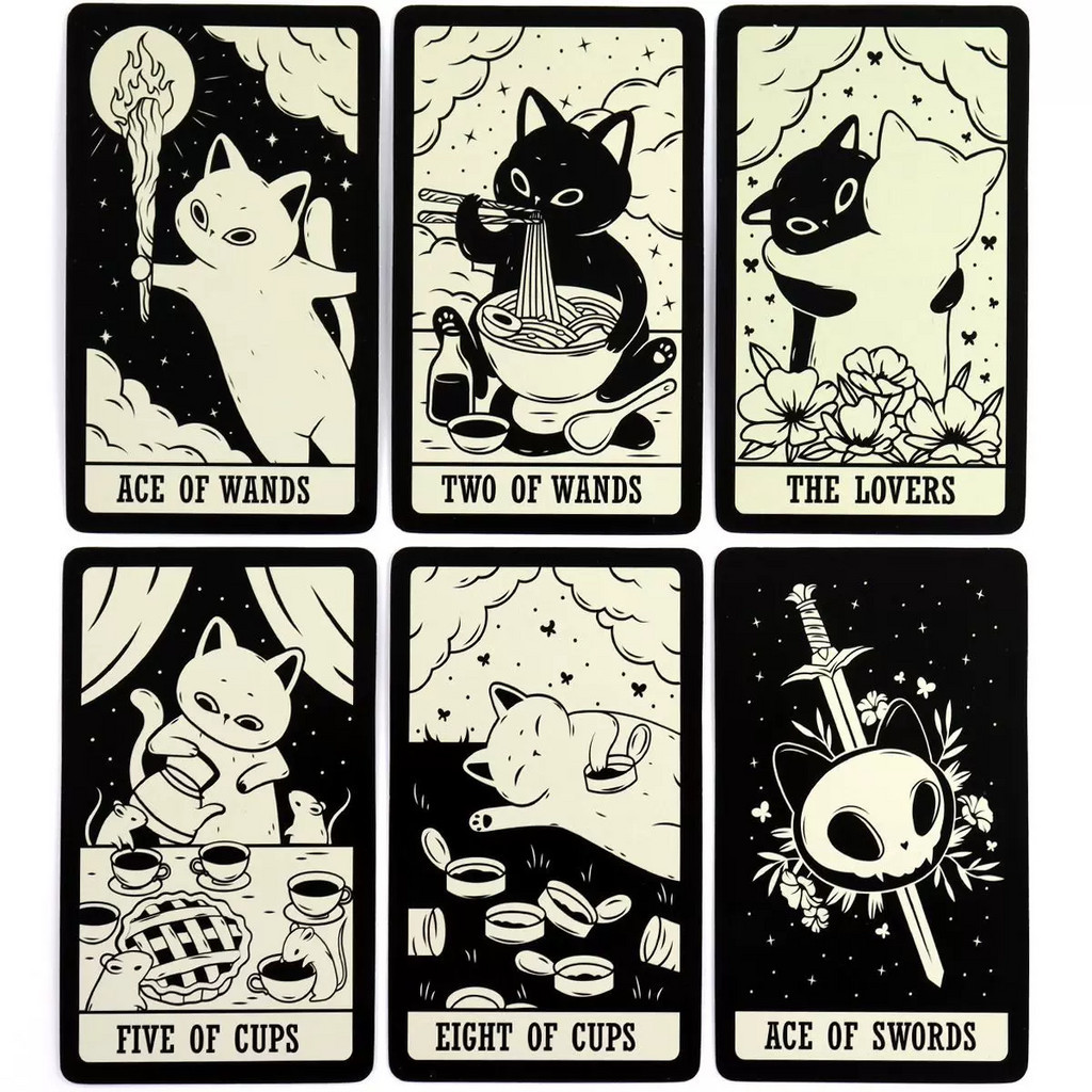 Cartas Del Tarot Juego De 78 Tarjetas De Tarot, Kitten Tarot Deck, Cute ...