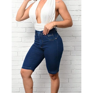 Pedal jeans com lycra