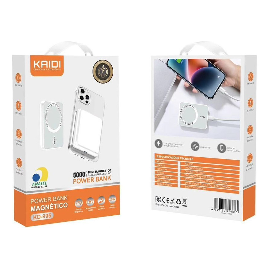 Power Bank Portátil Magnético Turbo KD -995 5.000mah - Kaidi