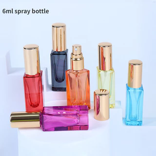 Frasco De 6ml De Spray De Perfume Gradiente Colorido Vidro Espesso Embalagem Cosmética Refilável Névoa Fina Portátil Para Viagens