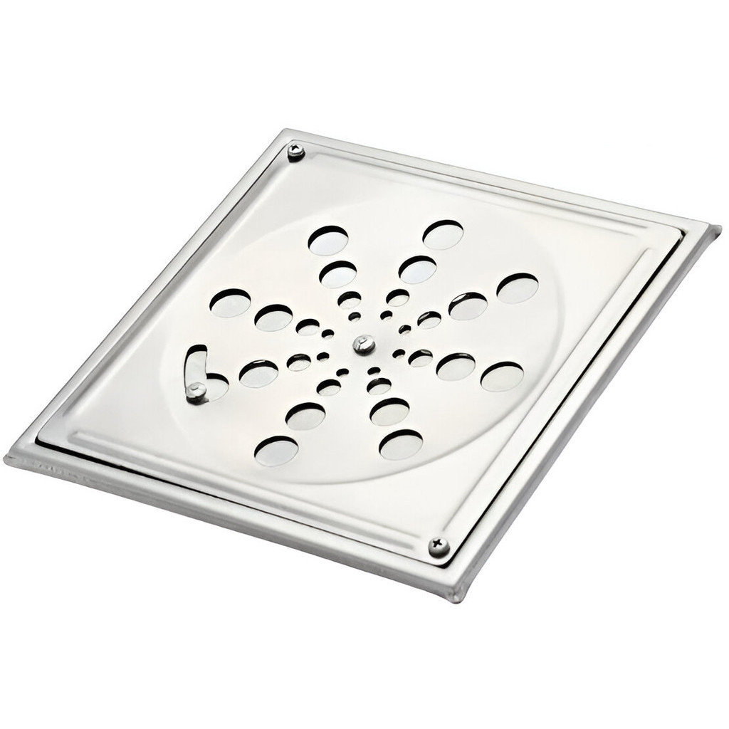 Ralo tampa grelha quadrado 15x15 inox abre e fecha giratorio