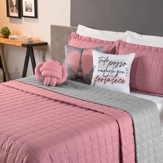 Kit Cama Completa Paris Cama Queen Dupla Face com Almofadas e Jogo de Lençol Cores