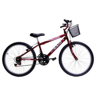 Bicicleta Aro 24 Feminina 18 Marchas Kitty com Cesta Saidx em Oferta na Shopee