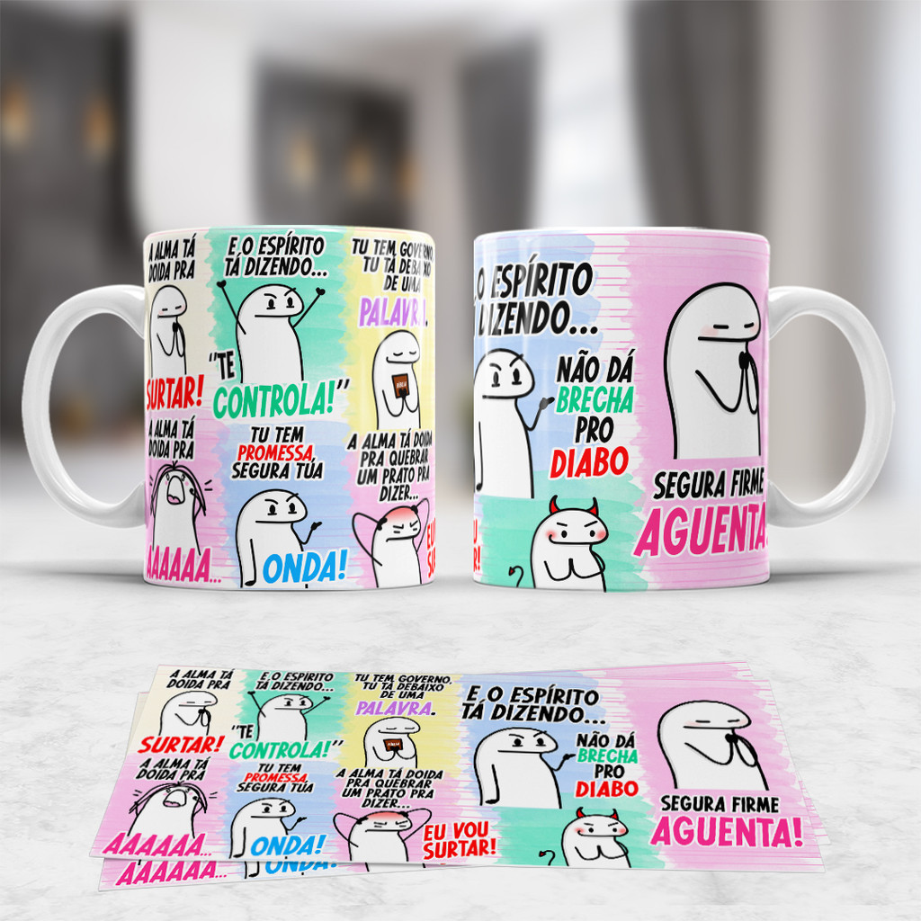 Caneca Engraçada Flork A Alma Tá Doida Para Surtar | Shopee Brasil