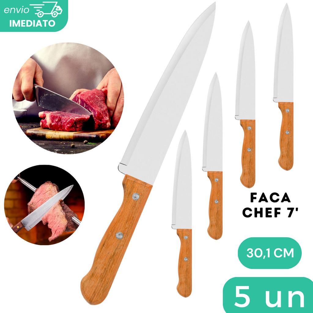 Kit Facas Profissional Cozinha Japonesa Aço Inox Churrasco padrão laser  corte preciso restaurantes cozinhas Santoku Chef 5 peças - Xituo - Faca do  Chef - Magazine Luiza