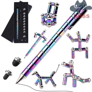 BLISS Caneta Magnética Metálica Polar , De Escrita Multifuncional Criativa De Descompressão Toque Deformável Multi-Funcional Colorida Atualizada Elimina A Pressão