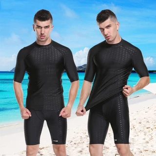 Fato De Banho De Pele De Tubarão Masculino À Prova D'água Camisas Quick Dry Shorts GG346