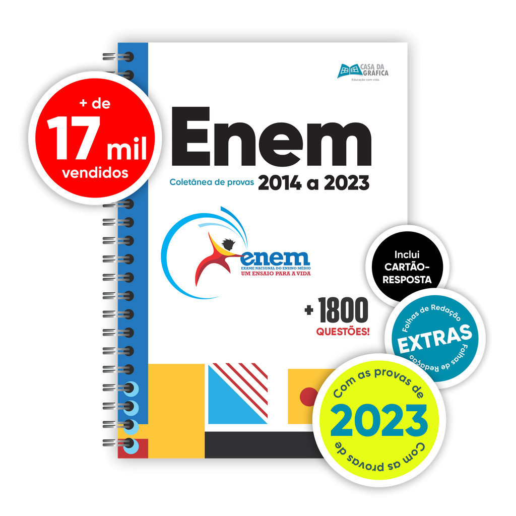 Apostila ENEM 2024 Com 10 ANOS De Provas + Gabaritos + Folhas De ...