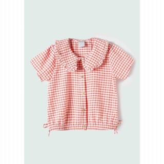 Camisa Infantil Menina Toddler Xadrez Com Babados Hering Kids