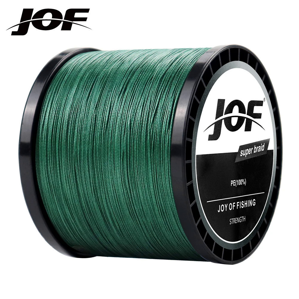 JOF Fishing Line 4 Strand 8 PE Carpa Trançada Linha Fechar Cabo Multifilament Sea 18 ~ 72LB 300M 500M 1000M 100M Fish Fly