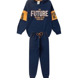 Conjunto Infantil Menino Moletom - Future - Azul Marinho