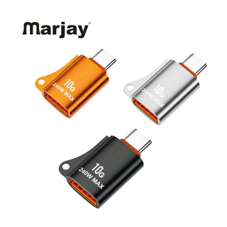 Adaptador OTG Fêmea USB3.0 Giratório Tipo c De Liga De Alumínio 10G Com Corrente