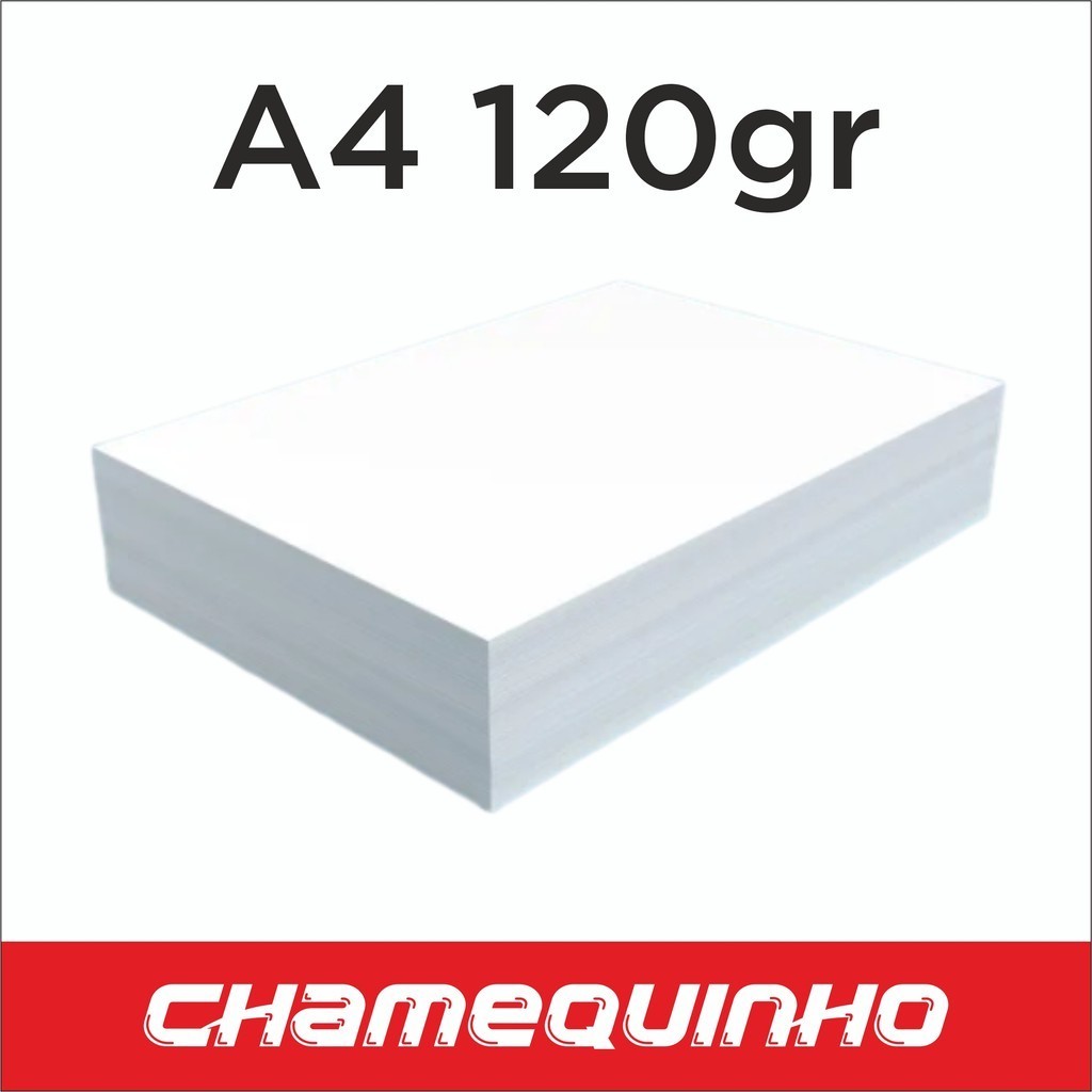 Papel Offset 120g Tamanho A4 CHAMEQUINHO CHAMEX 500 Folhas
