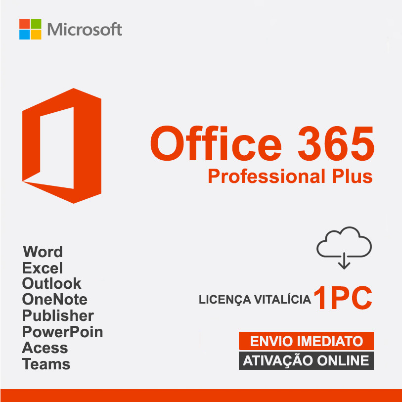 Microsoft Office 365 Chave Ativação Vitalícia - Envio Imediato