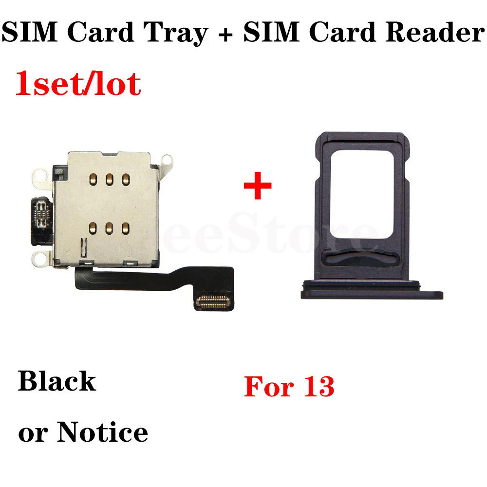 1 conjunto Dual Sim Card Reader Connector Cabo Flex para iPhone 11