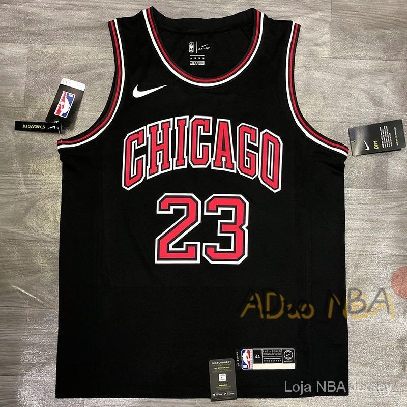 Hot pressed Camisas Chicago Bulls #23 Michael Statement Edition preto regata De Basquete NBA Jersey