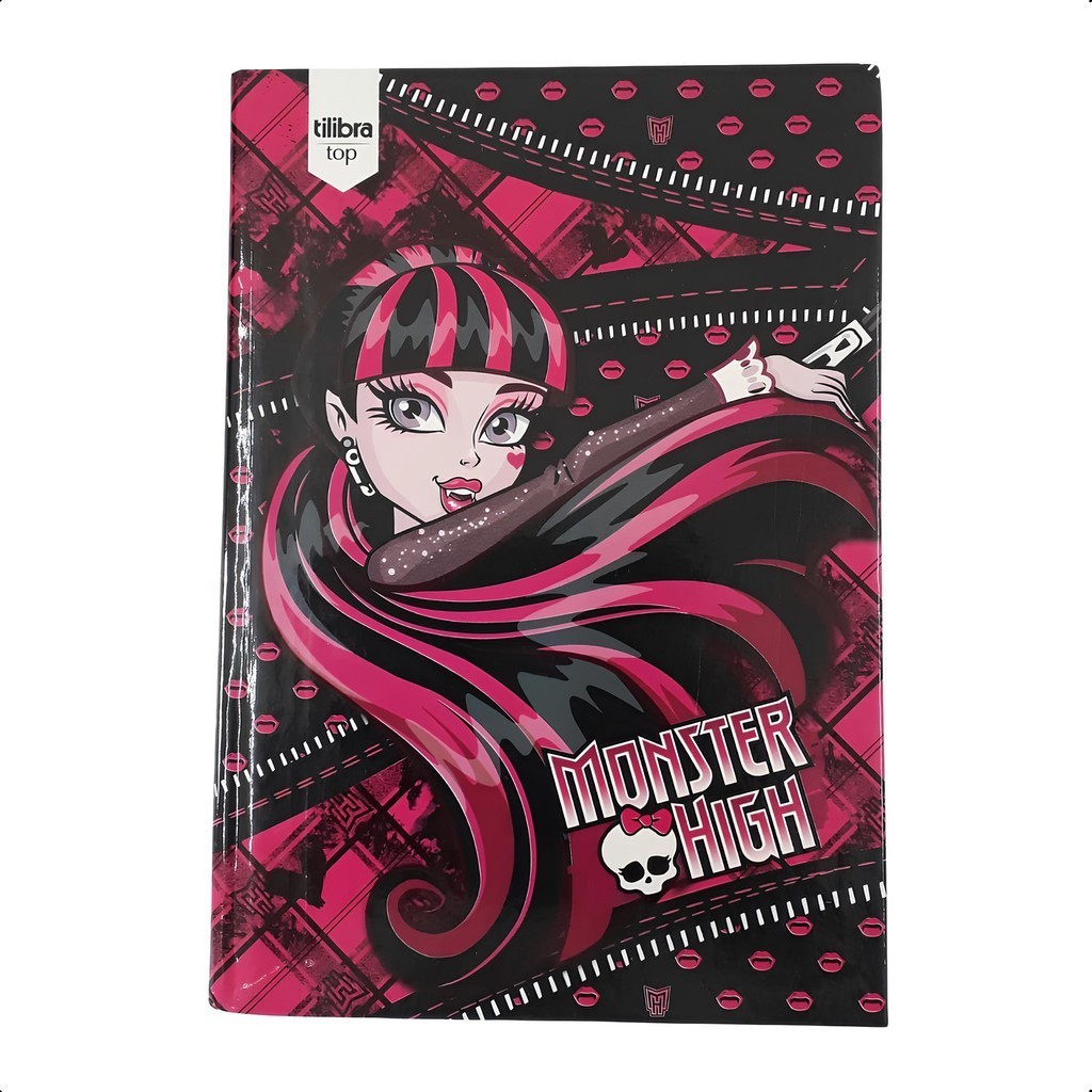 Caderno Brochura 1/4 Pequeno (14cmx20cm) 96 Folhas Capa Dura Monster ...