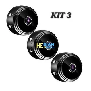 Kit 3 Câmeras Mini Original Wifi A9 Com Gravador De Voz