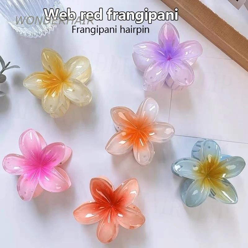 Férias Na Praia Boêmia Estilo Moda Ovo Flor De Clipes De Cabelo Garra Grande Grampo Para Meninas Acessórios