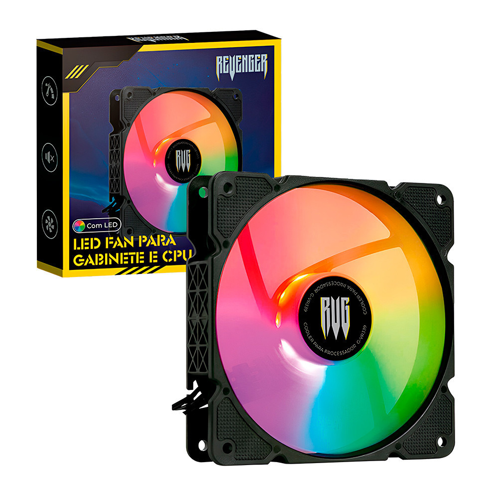 Cooler Fan RGB 120mm para Gabinete Led Revenger G-VR339 | Shopee Brasil