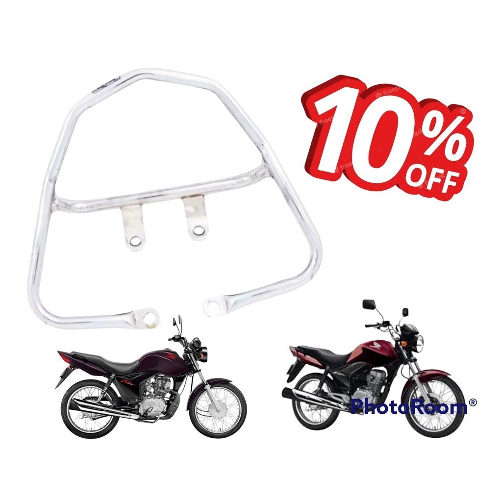 Kit Com 10 Alça Esportiva BICUDA Cg Fan 125 ou 150 2009 A 2013 Cromada