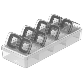 Organizador De Temperos Clear 9 Peças Branco Fechado - Ou em Oferta na Shopee