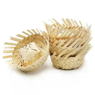 Kit 50 mini chapeus de Palha liso