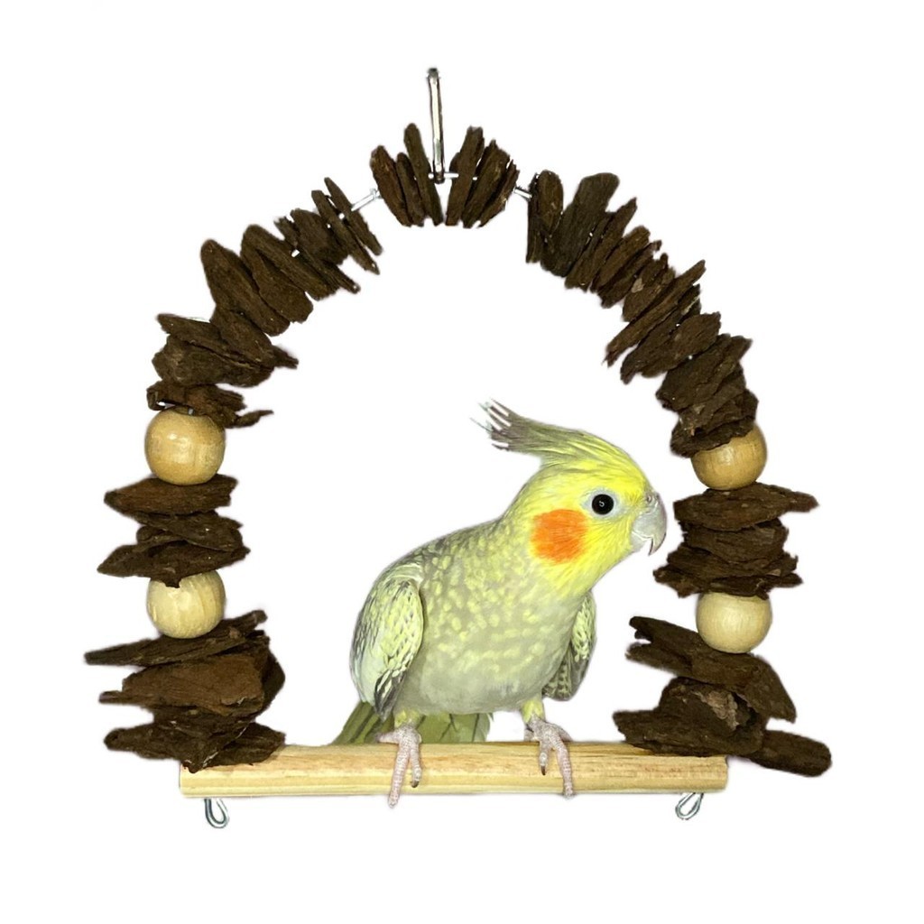 Brinquedo Balanço para Calopsita, Agapornis, Periquito - Casca de Pinus