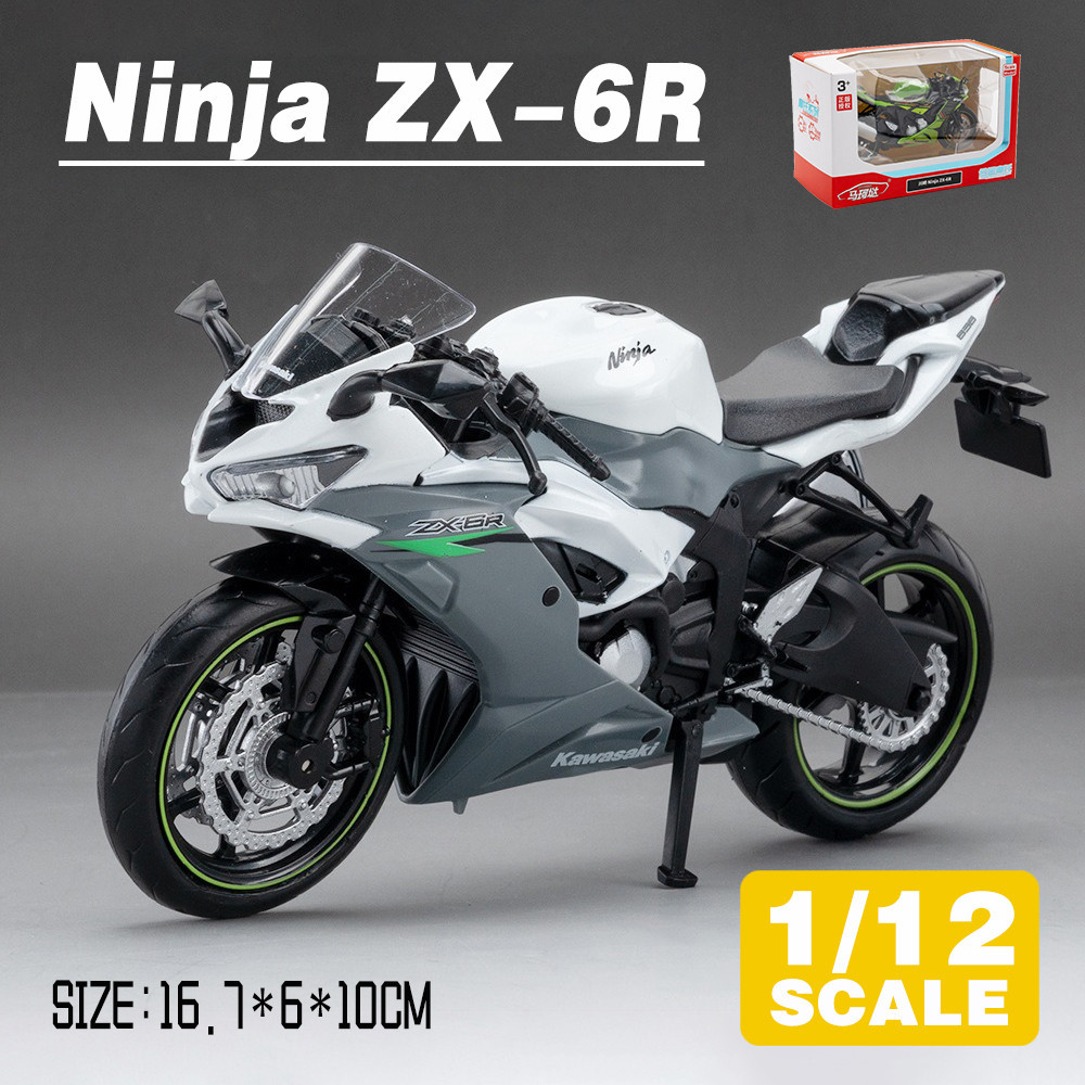 KLT 1 : 12 Kawasaki Ninja ZX-6R Metal Alloy Toys Car Modelo De