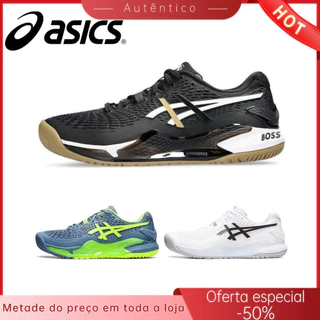 (Masculino e Feminino) Asics Gel-Resolution 9 baixa ajuda com amortecimento antiderrapante e respirável tênis esportivos confortáveis