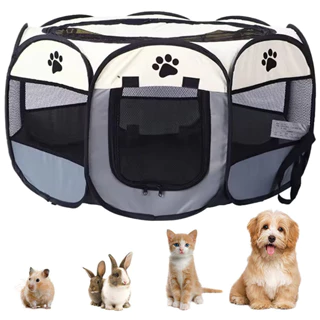 Cercado Extra Grande Tecido Cão Gato Pet Casa Portátil Cinza