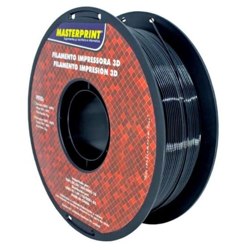 Filamento para impressora 3d Petg Masterprint Preto