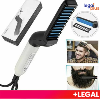 Escova De Alisamento De Pente Elétrico Portátil Para Barba De Cabelo Masculino