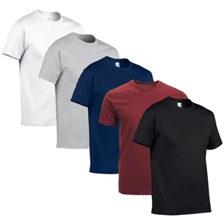 Camiseta Masculina Lisa Básica Preta Branca Cinza Azul Bordo Algodão Gola Careca M ao G3