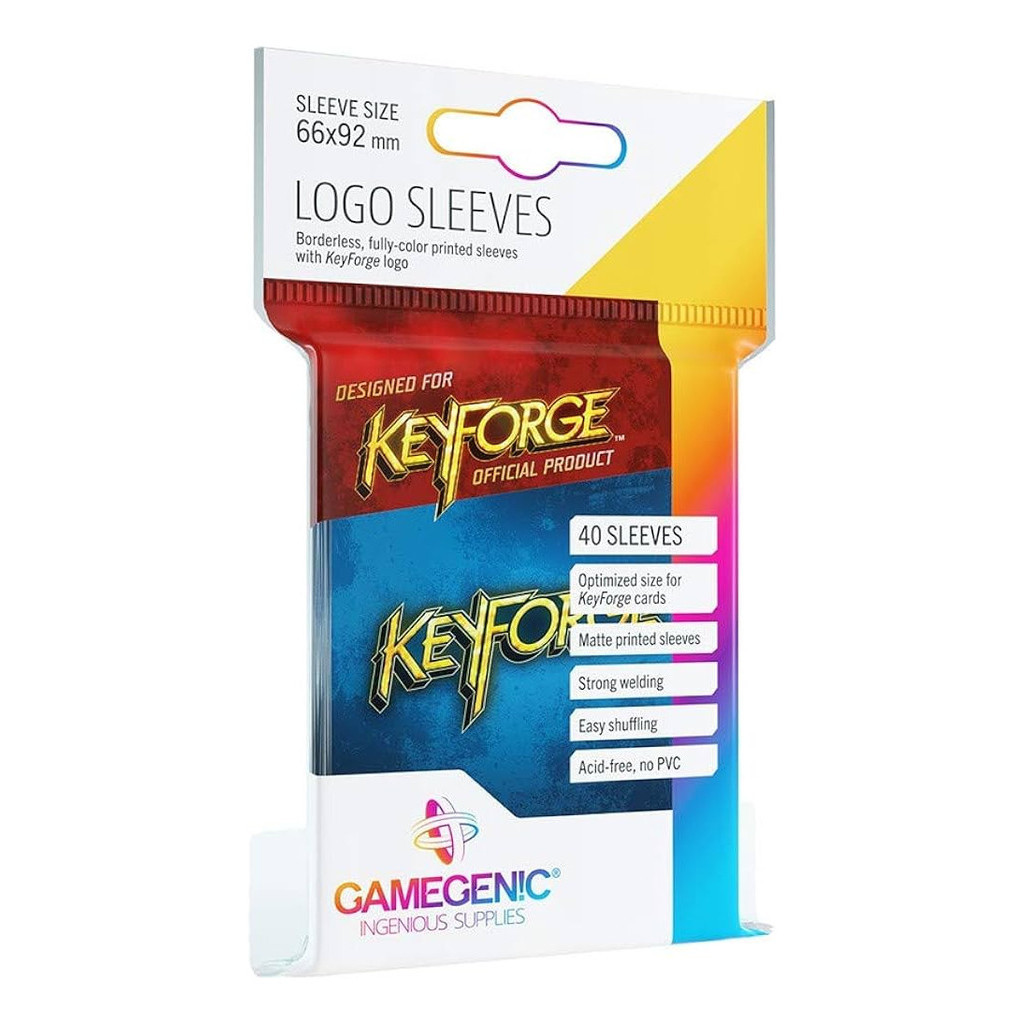 Gamegenic Keyforge Logo 40 Sleeves Azul 66x92mm