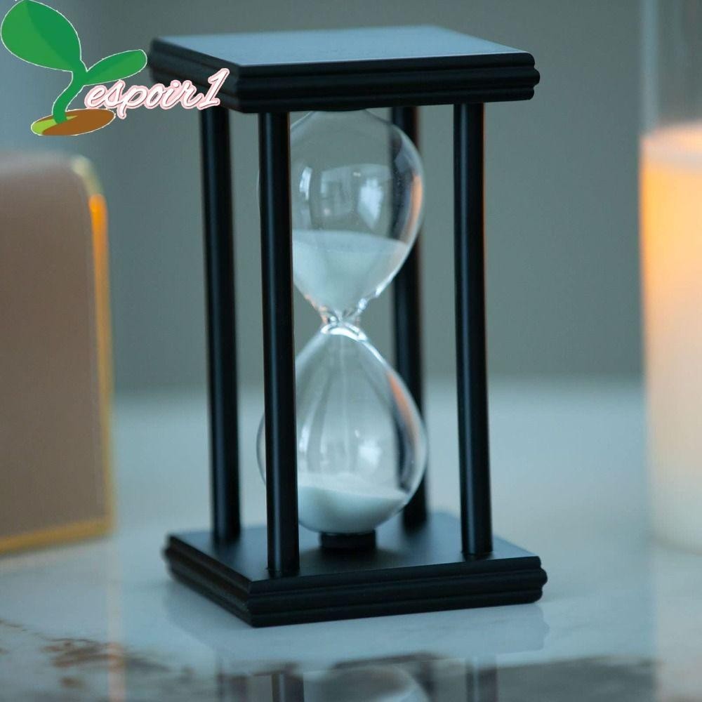 ESPOIR Ampulheta Temporizador De Areia , De Madeira Preta De 30 Minutos , Grande Branca Vintage Relógio Decoração De Sal