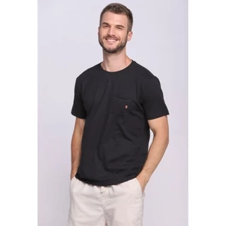 Camiseta Masculina Bolso Frontal Polo Wear Preto