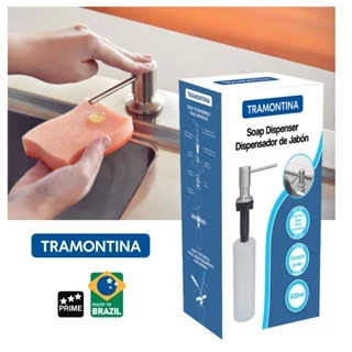 Dosador de Sabão Detergente Tramontina 94517004 Embutir Aço Inox 500ml Original