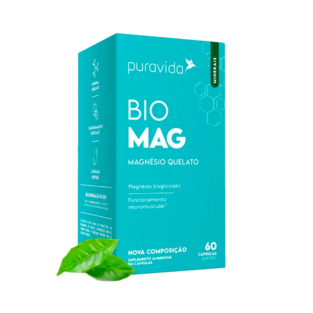 Magnésio Quelato - Bio Mag - 60 Cápsulas - Puravida | Shopee Brasil