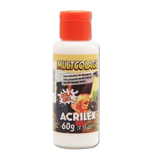 COLA GEL DECOUPAGE MULTCOLAGE ACRILEX 60 GRAMAS