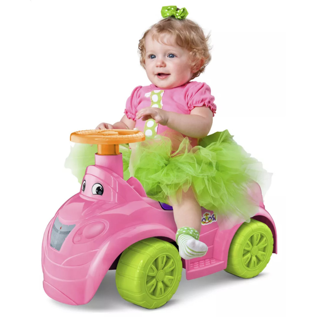 Carrinho Equilibrio Bebe Carro Rosa Princesa Menina Motoca Porta Treco ...