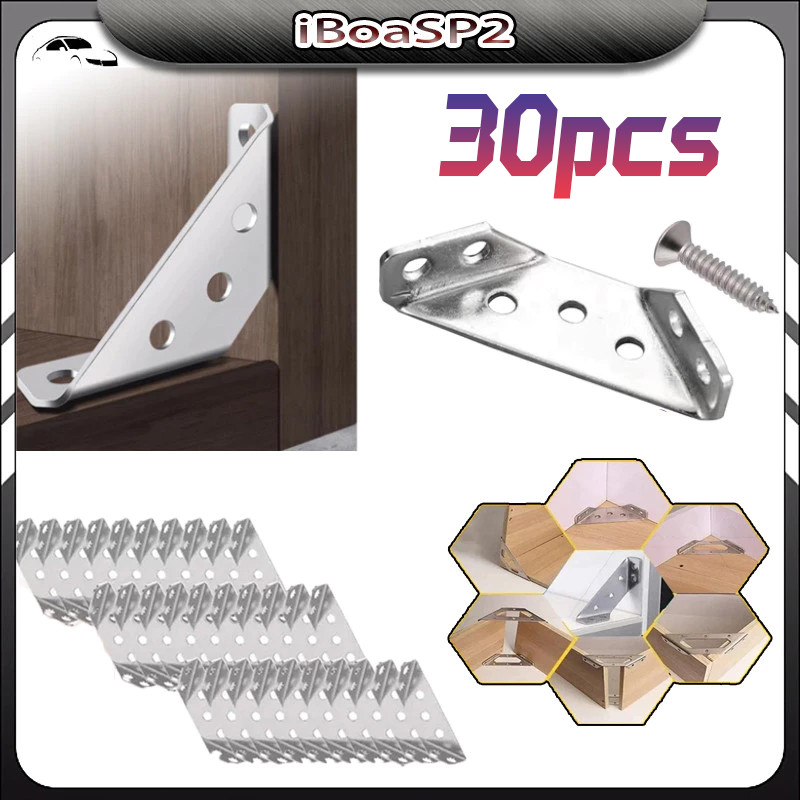 Kit 30 conjunto conectores de canto de móveis de aço inox 304