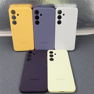Capa De Silicone Líquido Sedosa Original Para Samsung Galaxy S24 Ultra Plus S24 5G Macia Câmera De Proteção Total Do Pára-Choques