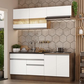 Arm Rio De Cozinha Compacta Cm Rustic Branco Glamy Madesa