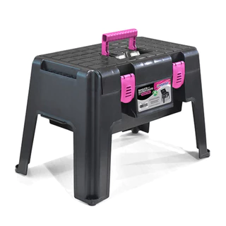 Banqueta Plástica Banquinho Manicure Pedicure Banco Resistente Camping Pesca Maleta Ferramentas Até 120Kg Multiuso Caixa Organizadora Com Travas