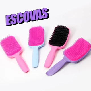KIT 1/2/3 Peças Escova Raquete Curvada Quadrado de Desembaraçar Cabelo - Entrega Pronto em Oferta na Shopee