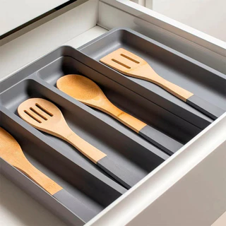 Organizador Utensílios Gaveta Armário com Extensor Organização Logic Ou